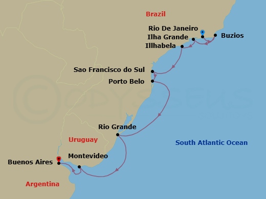 Nights Of Samba & Tango Route Map
