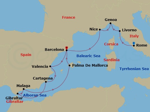 Star Collector: Winter In Spain And The Rivieras Route Map
