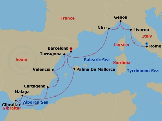 Star Collector: Winter In Spain And The Rivieras Route Map