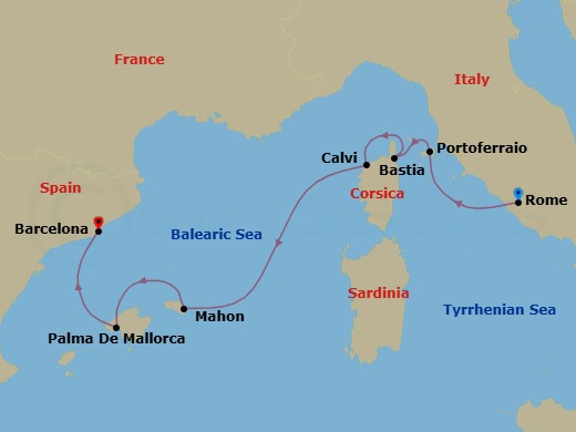 Mediterranean Island Mosaic Route Map