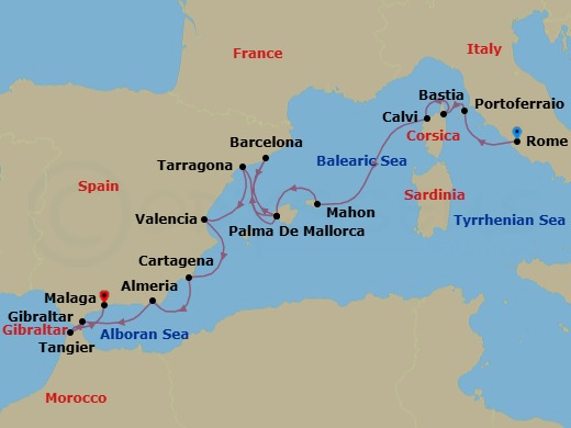 Star Collector: Romance Of The West Med Route Map