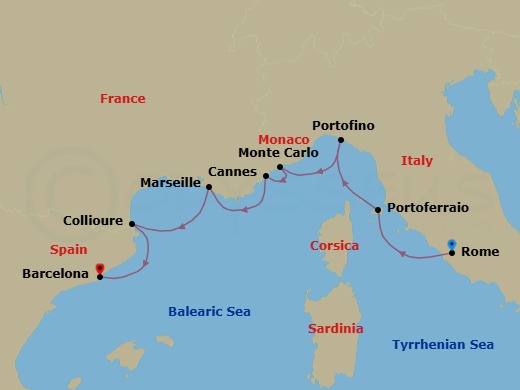 Yachtsman's Harbors Of The Rivieras Route Map
