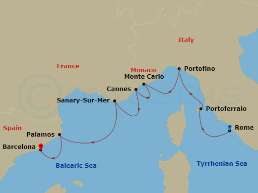 Yachtsman's Harbors Of The Rivieras Route Map