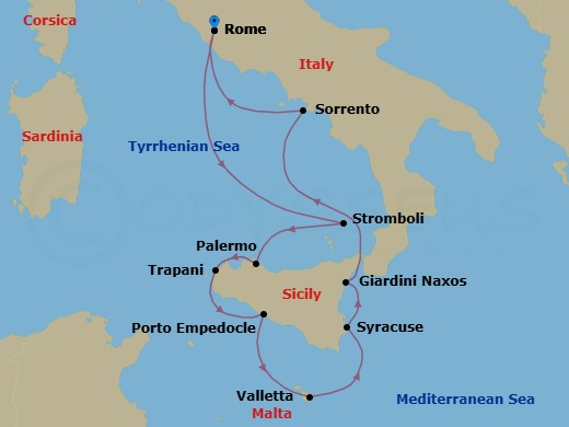 Sicilian Splendors Route Map