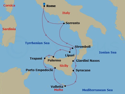 Sicilian Splendors Route Map
