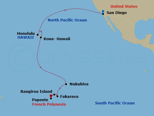 San Diego To Papeete Route Map