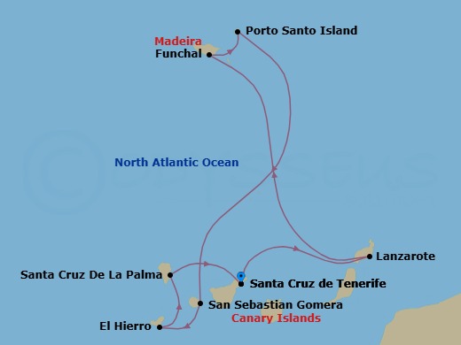 Hidden Gems Of The Canary Islands & Madeira Route Map