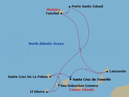 Hidden Gems Of The Canary Islands & Madeira Route Map