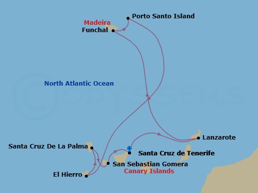 Hidden Gems Of The Canary Islands & Madeira Route Map
