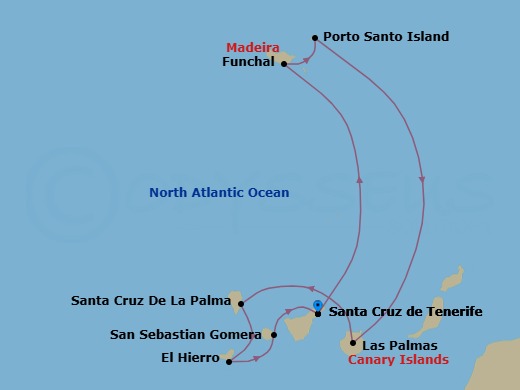 Hidden Gems Of The Canary Islands & Madeira Route Map