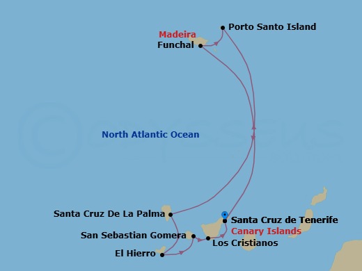 Hidden Gems Of The Canary Islands & Madeira Route Map