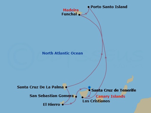 Hidden Gems Of The Canary Islands & Madeira Route Map