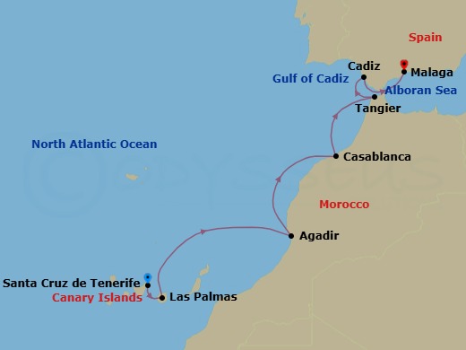 Moroccan Magic, Spanish Sizzle Route Map