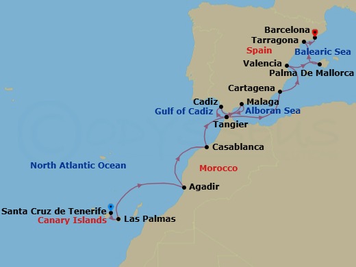 Star Collector: Canaries, Casablanca & The Costa Del Sol Route Map