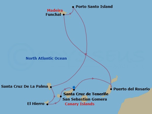 Hidden Gems Of The Canary Islands & Madeira Route Map