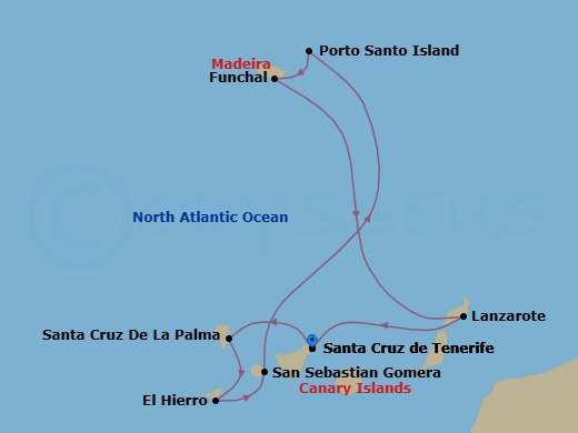 Hidden Gems Of The Canary Islands & Madeira Route Map