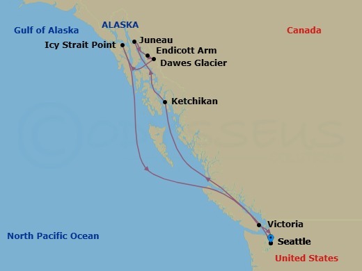 Alaska - Seattle Route Map