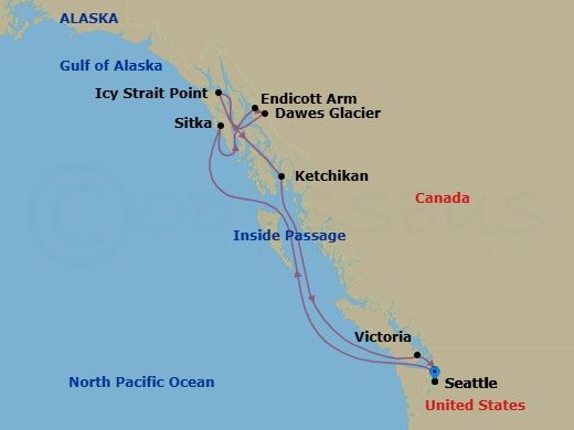 Alaska - Seattle Route Map