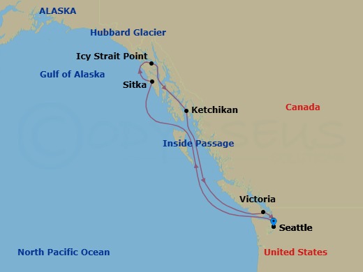 Alaska - Seattle Route Map