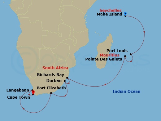 Mahe To Cape Town Route Map