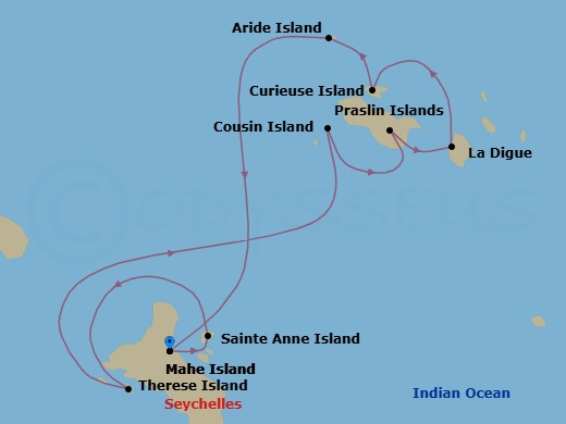 Seychelles Island Hopping Route Map