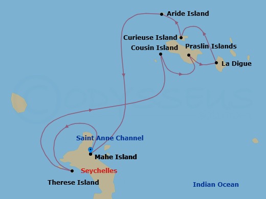 Seychelles Island Hopping Route Map