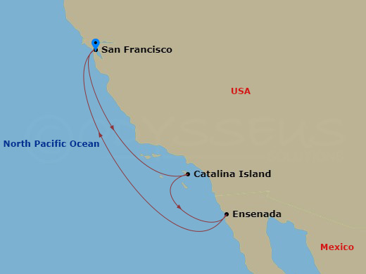 5-Day Baja Mexico Cruise Route Map