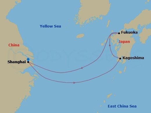 Far East, 5 Nights Route Map