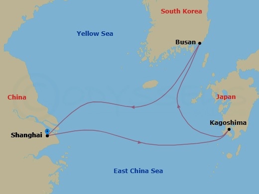 Far East, 5 Nights Route Map