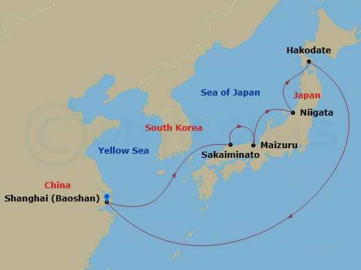8 Night Best Of Japan Cruise Route Map