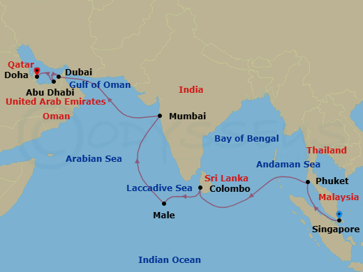 Island Delights & City Lights Route Map