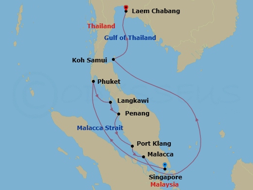 Singapore To Bangkok Route Map