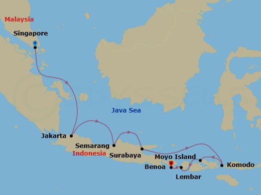 Panoramas & Pagodas: Singapore & Indonesia Route Map