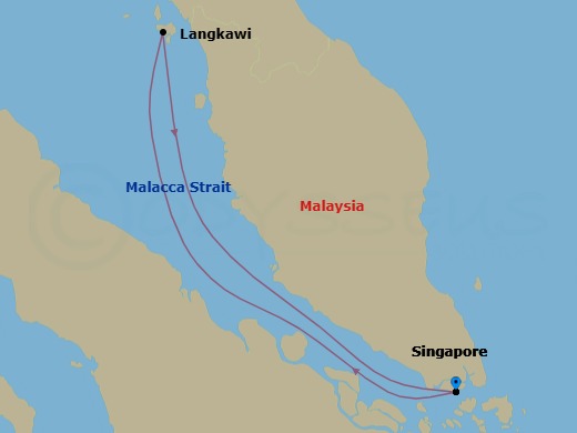 4-Night Langkawi Cruise From Singapore Route Map