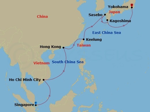 Singapore To Yokohama Route Map