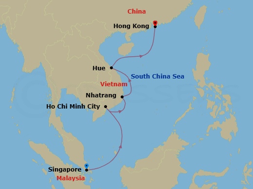 Singapore To Hong Kong Route Map