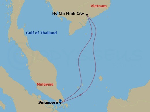 4 Night Ho Chi Minh City Cruise Route Map
