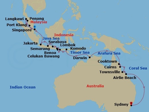 Indo-Pacific Voyage Route Map
