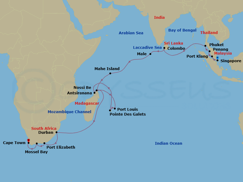 Shores Of Silk & Sun Route Map