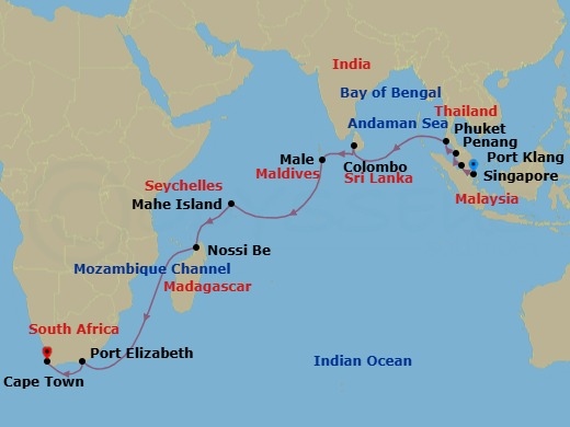 From Equator To Cape Route Map
