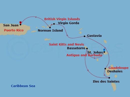 Caribbean Yachting Discovery Route Map