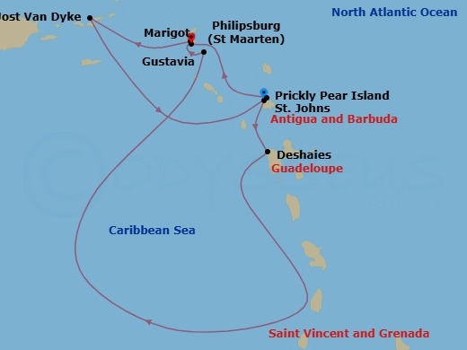 Antigua To Sint Maarten: From The Grenadines To The Virgin Isles? Route Map