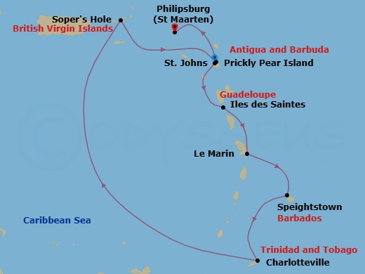 Antigua To Sint Maarten:  A  Caribbean Passage Route Map