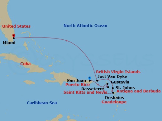 San Juan To Miami Route Map