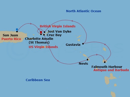 Splendours Of The Caribbean Route Map