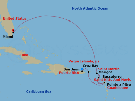 A Journey Through Caribbean Jewels Route Map