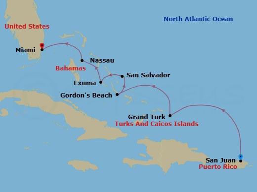 Caribbean Escapade Route Map