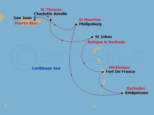 Southern Caribbean Cruise New Year’S Route Map