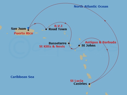 Southern Caribbean Cruise Route Map