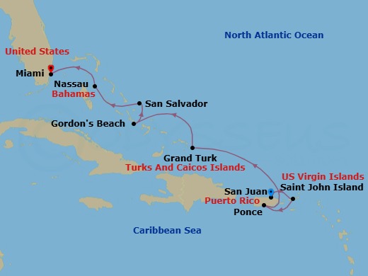 Paradise Beaches From Usvi To The Bahamas Route Map